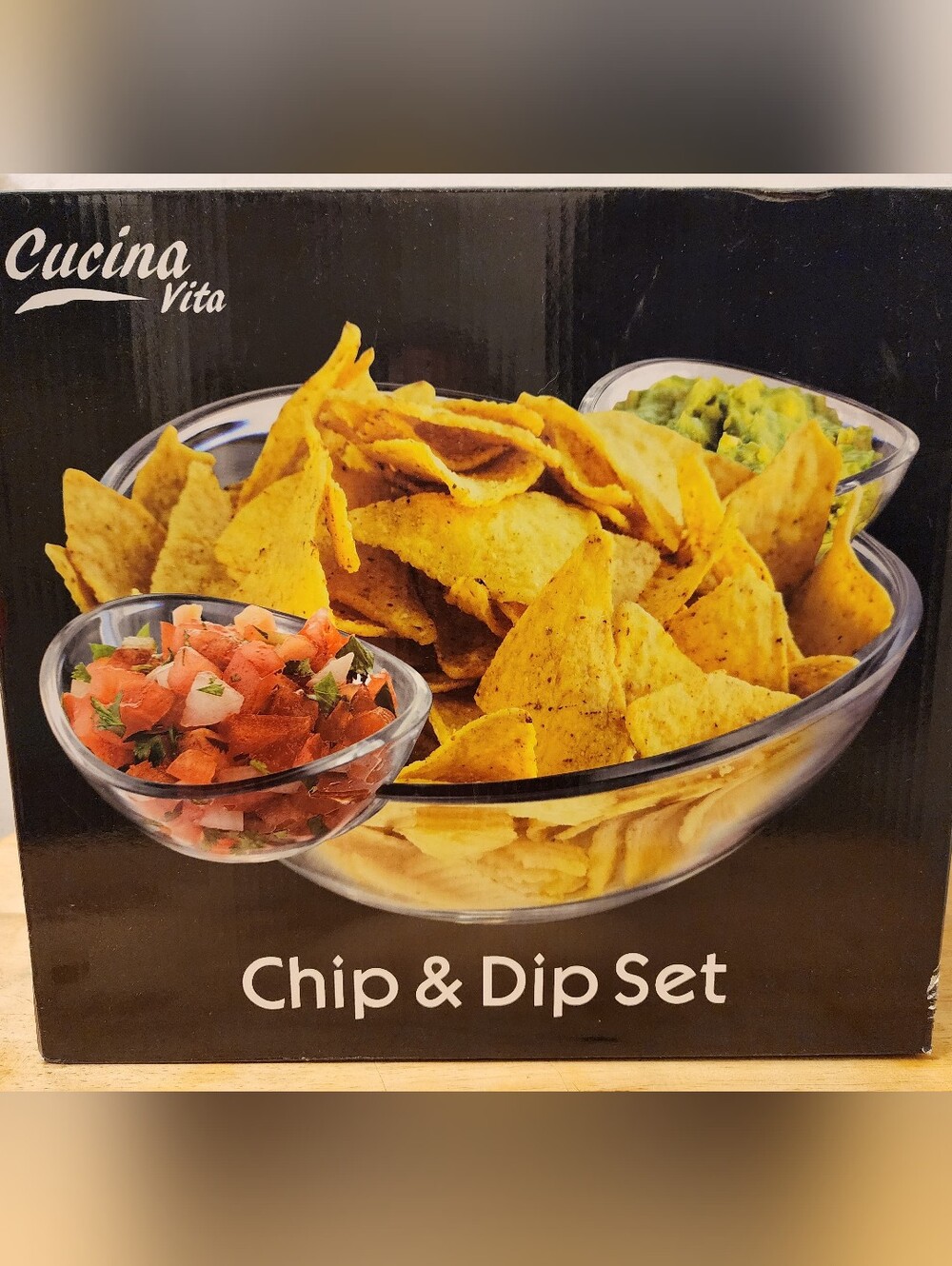 Cucina Vita Clear Chip & Dip Set - Clear